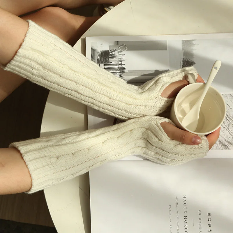 

Oloey Winter Long Women Wool Half Finger Arm Sleeve Warm And Comfortable sleeves For Winter Wear it to make you more Elegant