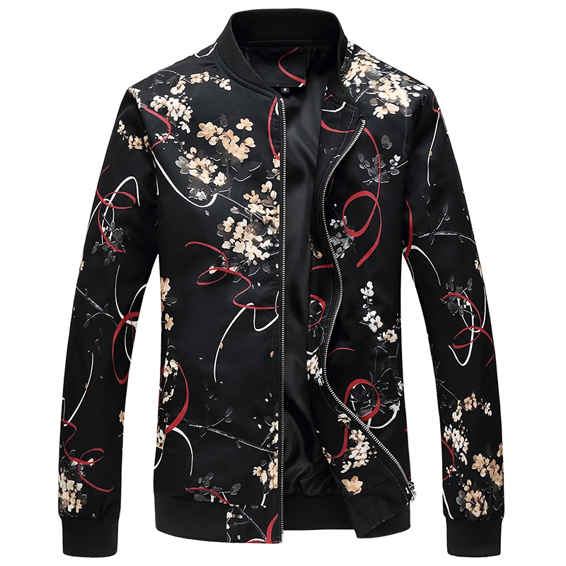 Men Jacket Flowers Print Slim Fit Bomber Jacket Men 2018 Fashion Zipper Windbreaker Jacket Male Casual Flroal Jackets For Men Men Jacket Flowers Print Slim Fit Bomber Jacket Men 2018 Fashion Zipper Windbreaker Jacket Male Casual Flroal Jackets For Men