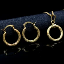 Солнечный Ювелирные Изделия Ювелирные Изделия 2017 Женщины Хооп Серьги Ожерелье Дубай Высокое Качество Круглый Комплект Ювелирных Изделий Для Свадьбы