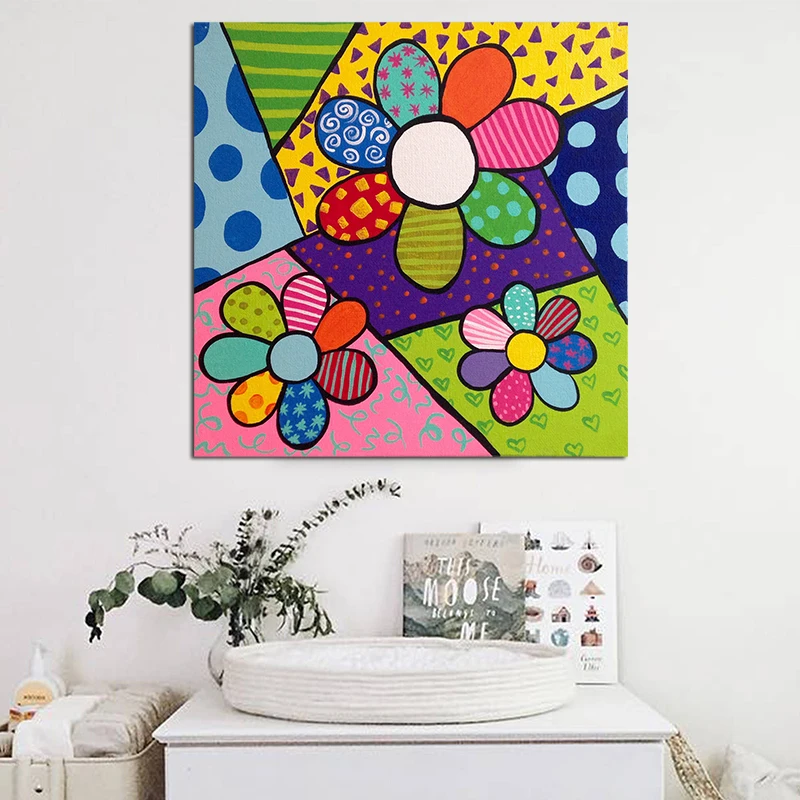 

Flower Power Simple Shapes Melon Pop-Art Canvas Painting Oil Print Poster Wall Art HD Picture For Living Room Home Decor