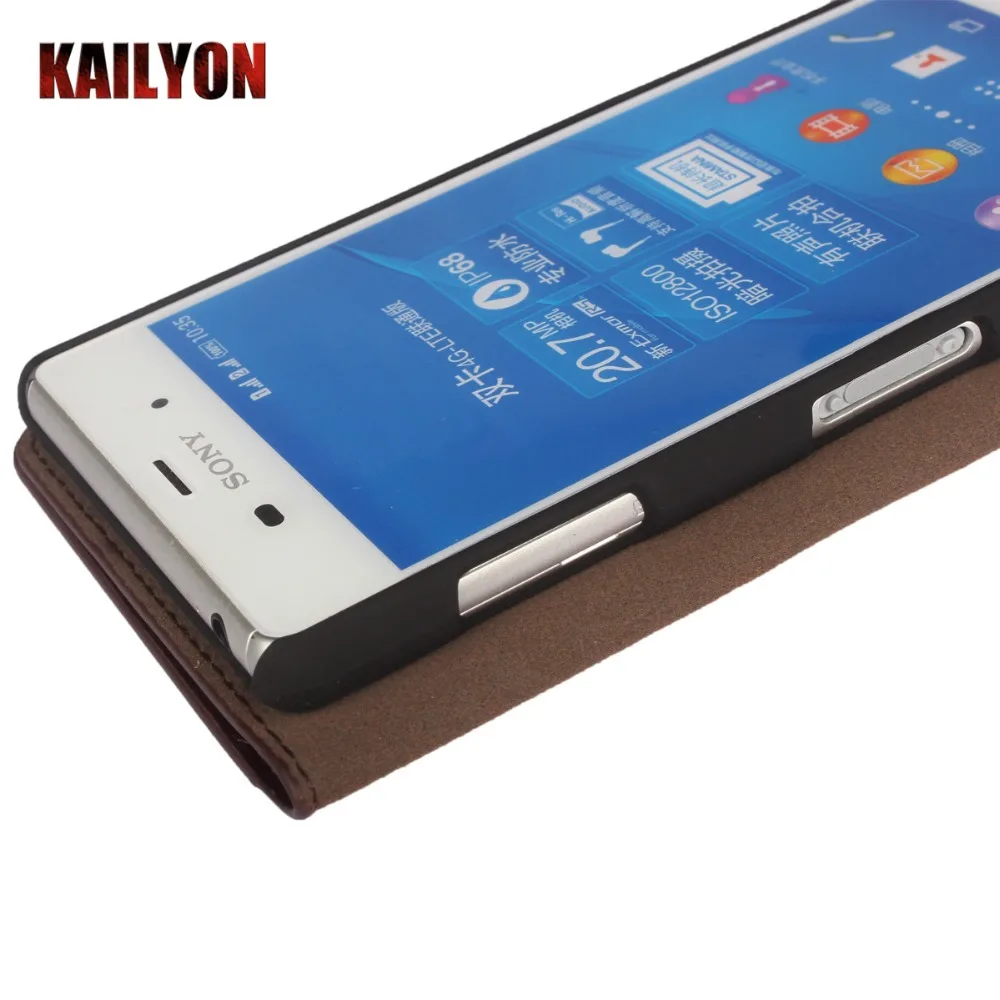 Роскошный чехол для sony Xperia Z3 из натуральной кожи с откидной крышкой телефона
