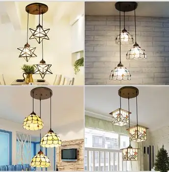 

light simple restaurant lamp bar lamp kitchen light lamp living room hallway lamp LED creative three Chandelier DF117