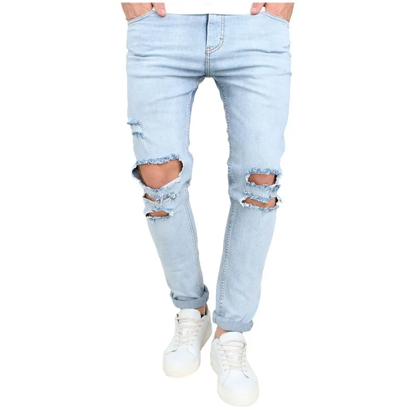 light blue denim skinny jeans mens