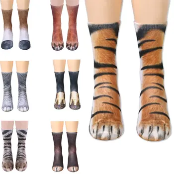 

Hot Funny Women 3D Socks Vintage Adult Unisex Animal Paw Crew Cotton Socks Sublimated Print Socks calcetines mujer 2019 New