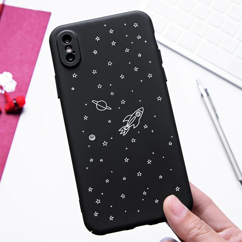 TOMKAS Fashion PC Case For iPhone 6 6S Plus Cute Case Cartoon Planet Pattern Back Cover For iPhone X 7 8 Plus 6 6s Plus Case     (9)