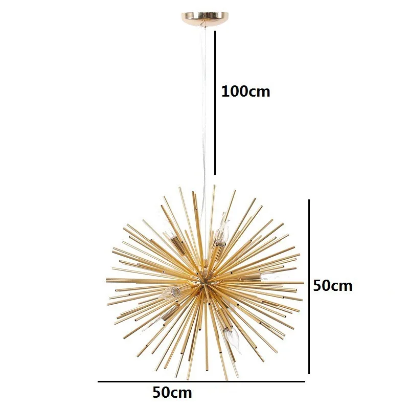 Звездное пожелание пост-современный золотой фейерверк Люстра для гостиной Ресторан светодиодная Радиационная Сфера художественный дизайнер венгинг освещение