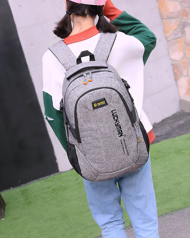 Casual Men USB Charging Backpacks Male Travel women Teenagers Unisex Student School Bags Simple Notebook Laptop Backpack SS7350 (24)