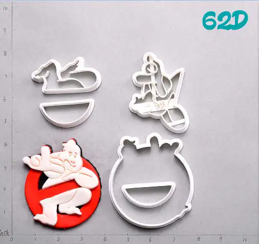 Ghostbusters дизайн Пластик Набор ножей для торта индивидуальный заказ 3D печатных Fondant(сахарная) форма для кекса для нарезки печенья в виде cortadores De Fondant(сахарная - Цвет: 62D 2 inch