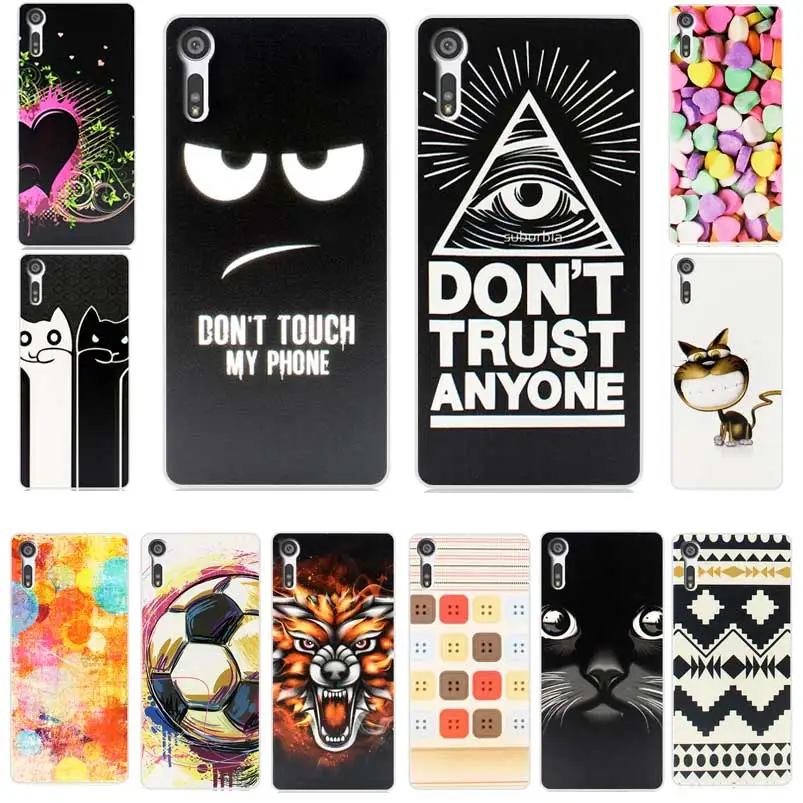 For Sony Xperia XZ Case 3D Stereo Relief Painting Silicon Soft TPU Back Cover 5.2'' F8332 Phone Protector shell |