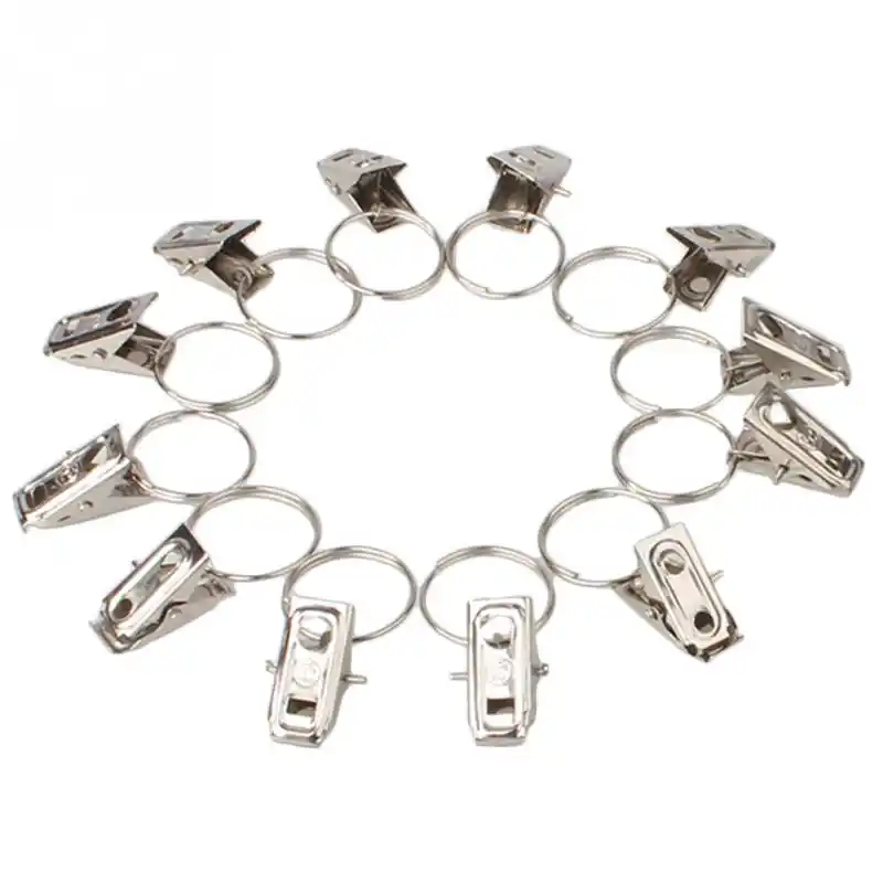20pcs Hot Sell Window Shower Curtain Stainless Steel Rod Clips