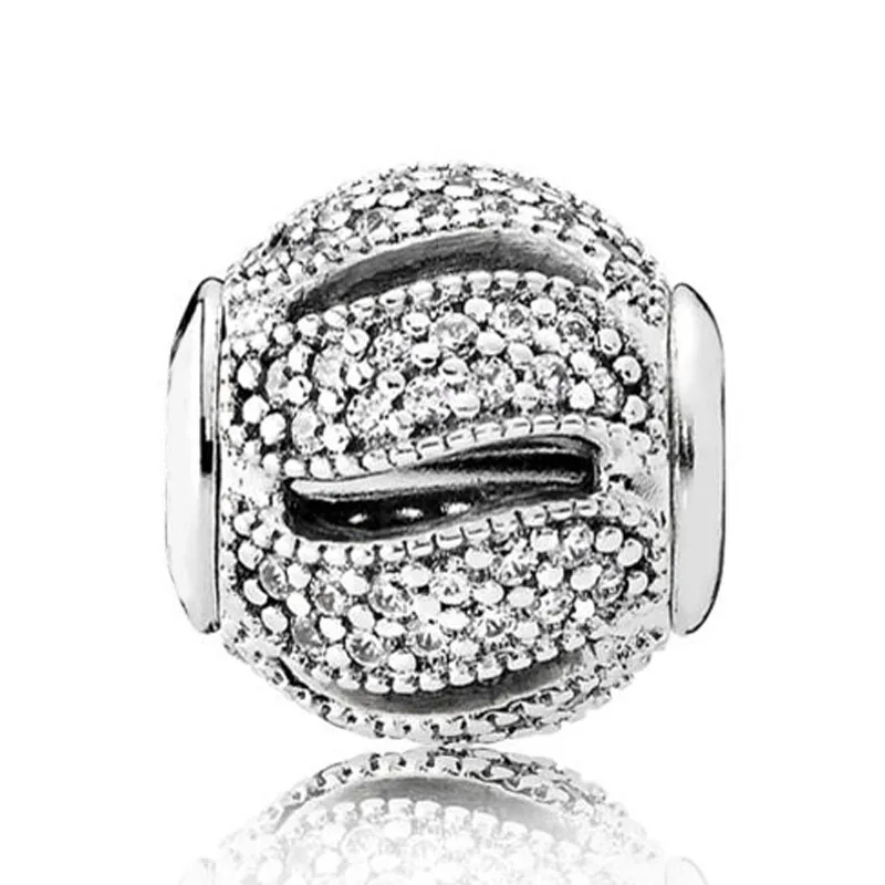 

Top Quality 925 Sterling Silver Bead Charm Sparkling Ribbon LOYALTY With Clear CZ Charm Fit Pandora ESSENCE Bracelet Diy Jewelry