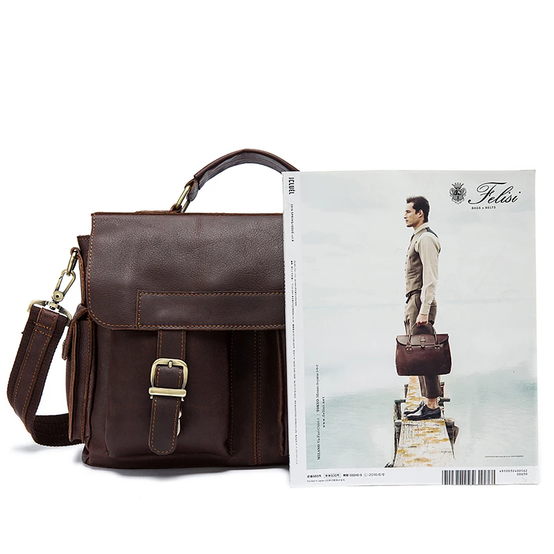 WESTAL الرجال حقيبة حقيقية حقيبة جلدية الرجال حقيبة لاب توب لأغراض العمل رجل Crossbody حقيبة يد جلد حقيقي الرجال أكياس 8408