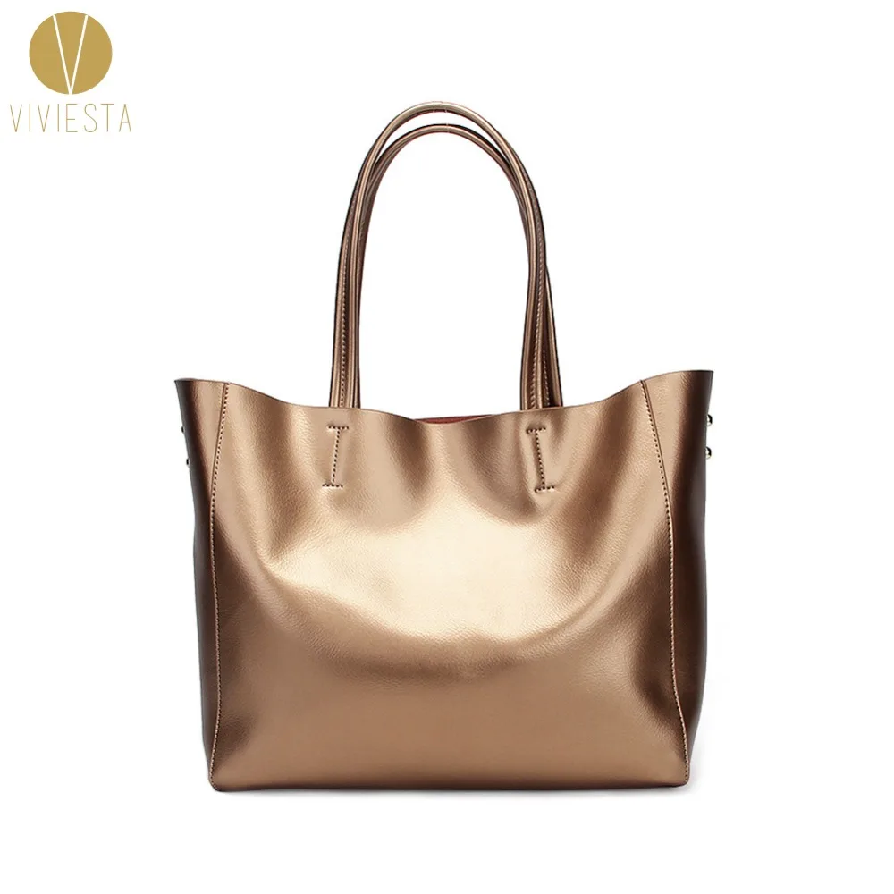 ECHT LEER METALLIC HORIZONTALE TOTE vrouwen Winter Zilver Goud Grote Big Size Cabas Winkelen Shopper Schoudertas Handtas ECHT LEER METALLIC HORIZONTALE TOTE vrouwen Winter Zilver Goud Grote Big Size Cabas Winkelen Shopper Schoudertas Handtas