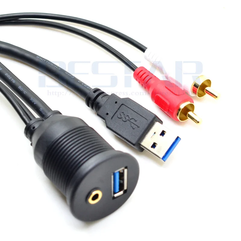 Автомобильная приборная панель скрытого монтажа USB 2 0 3 5 мм AUX RCA удлинитель с