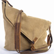 Корейская Ретро Новинка, винтажная Мужская Военная холщовая+ Кожаная сумка через плечо, мужская сумка через плечо, сумка через плечо