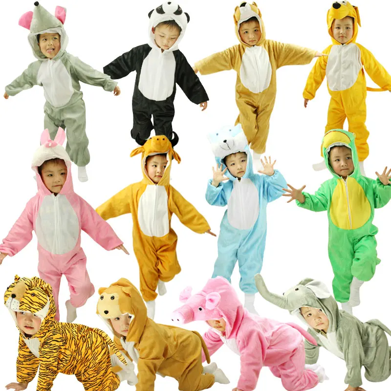  Hot Children Kids Animal Cosplay Costume Dinosaur Tiger Elephant Holiday Halloween Animals Jumpsuit - 32800374872