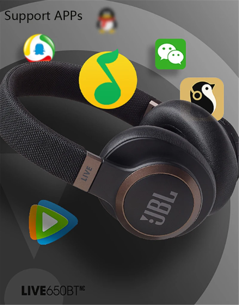 JBL LIVE 650BTNC ANC беспроводные Bluetooth наушники с активным шумоподавлением смарт-Голосовая стерео музыка динамическая игровая гарнитура с микрофоном