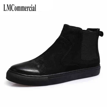 

Korean version of Riding boots, casual sets of feet, men's high shoes, leather, sand, trend, boots, retro, England, autumn, shor