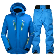 Новая мужская лыжная куртка, уличная лыжная куртка, ветрозащитная Теплая Лыжная куртка, водонепроницаемая зимняя куртка, спортивная одежда, комплект зимней одежды