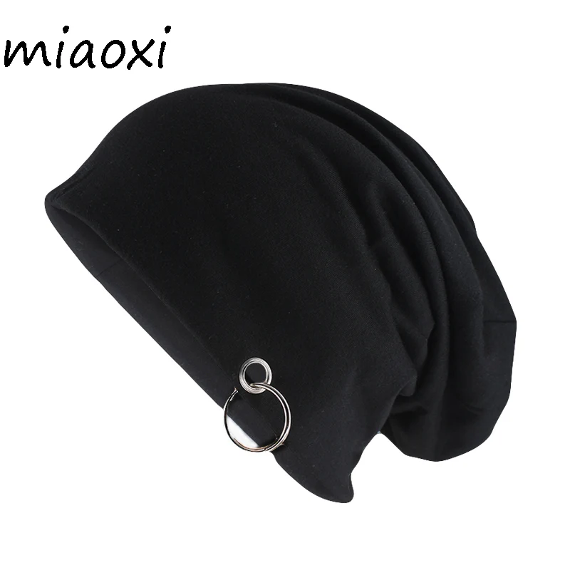 

miaoxi New Style Fashion Adult Unisex Solid Hat With Hoop Casual Women Warm Beanies Skullies Novelty Men Gorros Caps
