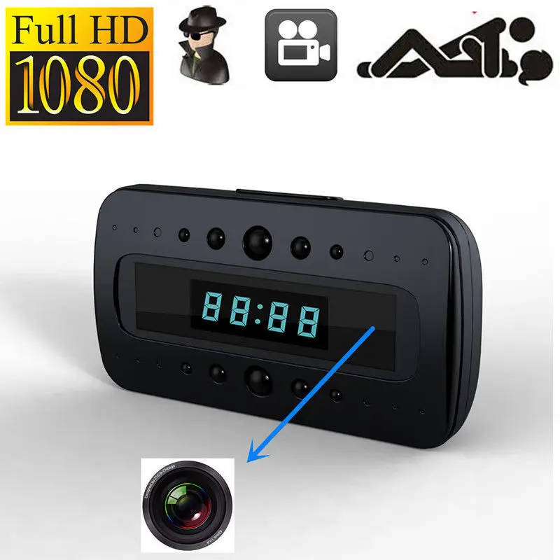 

2019 HD 1080P Clock rearview camera IR Night Vision Motion Detection Mini wireless DV Remote Control video security camera wifi