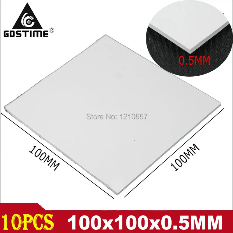 10 pieces LOT White Computer GPU CPU Conductive Silicone Thermal Pads Pad 100mm x 0.5mm |