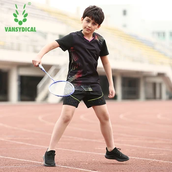 

Boy's Printed Sports Running Sets Short Sleeve Shirt+Shorts Suits Breathable Badminton Tennis Jersey Set Kids Football Kits