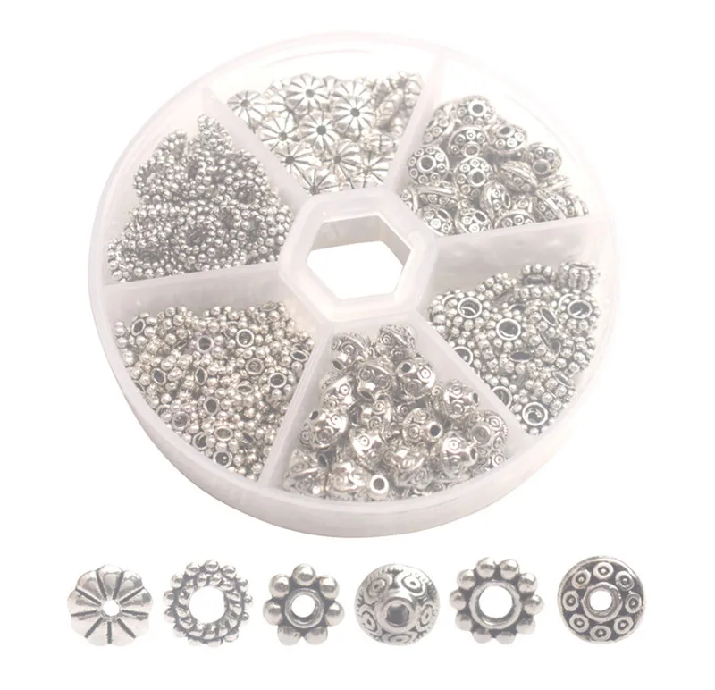 

300PCS Antiqued Silver Metal Bali Daisy Spacer Beads for Jewelry Making in Storage