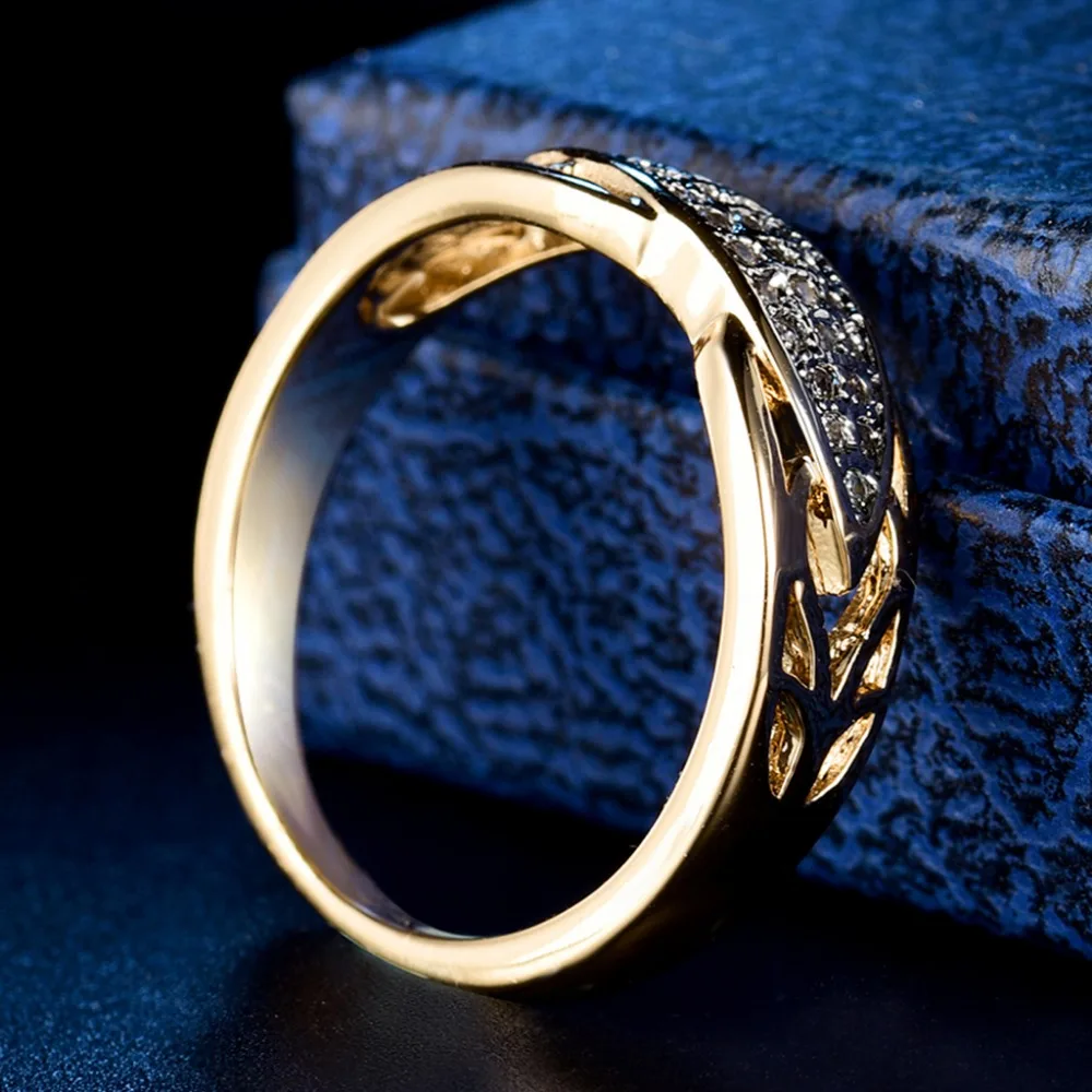 XIAGAO новое поступление золотого цвета кольцо для женщин с мощеным микро AAA CZ Ювелирное кольцо на палец Золотое женское Anel Femme ZR599