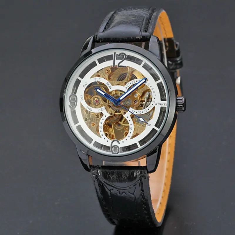 Automatic Mechanical Watches Men Brand Luxury Genuine Self-wind Leather Skeleton Transparent Hollow Black Watches 30m waterproof Automatic Mechanical Watches Men Brand Luxury Genuine Self-wind Leather Skeleton Transparent Hollow Black Watches 30m waterproof