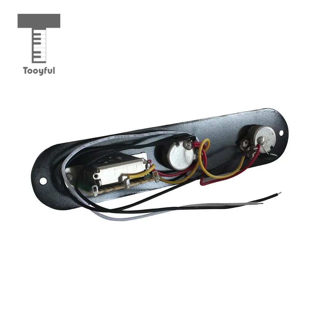 Tooyful Loaded 3 Way Switch Wired Control Plate For Completely Wired Telecaster Guitar Accessories Black