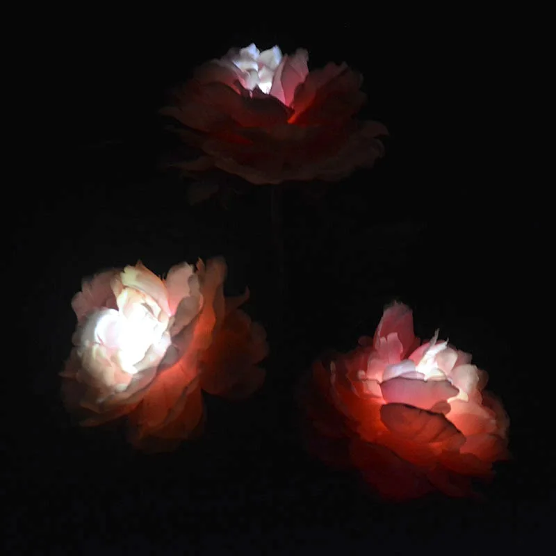 Модный искусственный цветок пиона свет 3 светодиодный солнечный свет для дорожки на участке лампы для наружных вечерние украшения