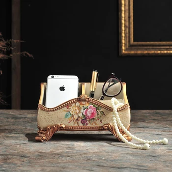 

European luxury jewelry box garden table TV remote storage box Home Furnishing jewelry ornaments