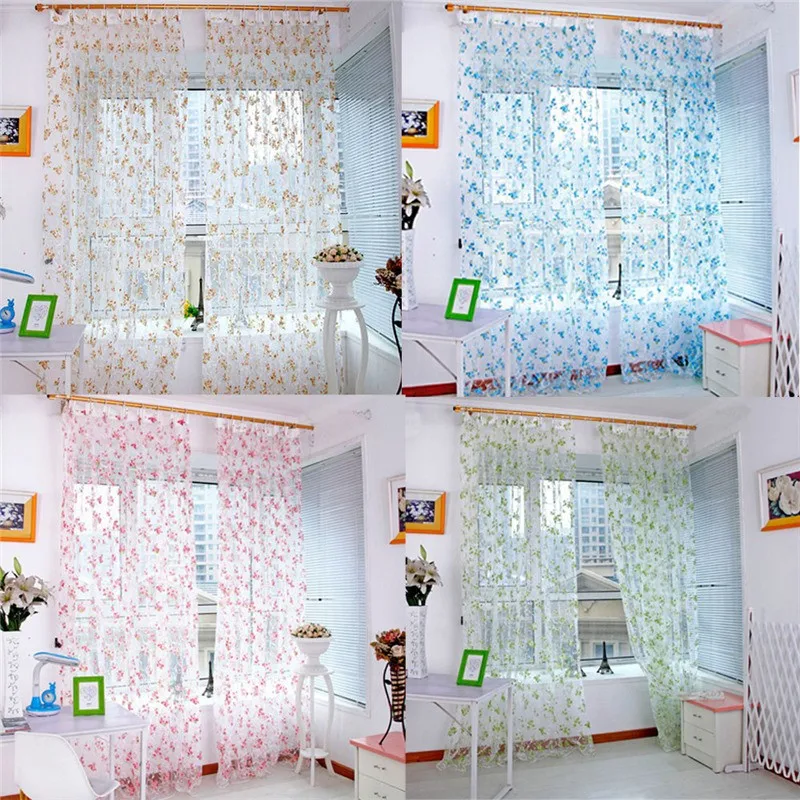 ISHOWTIENDA милые тюлевые шторы в виде листьев ивы вуаль пасторальный стиль