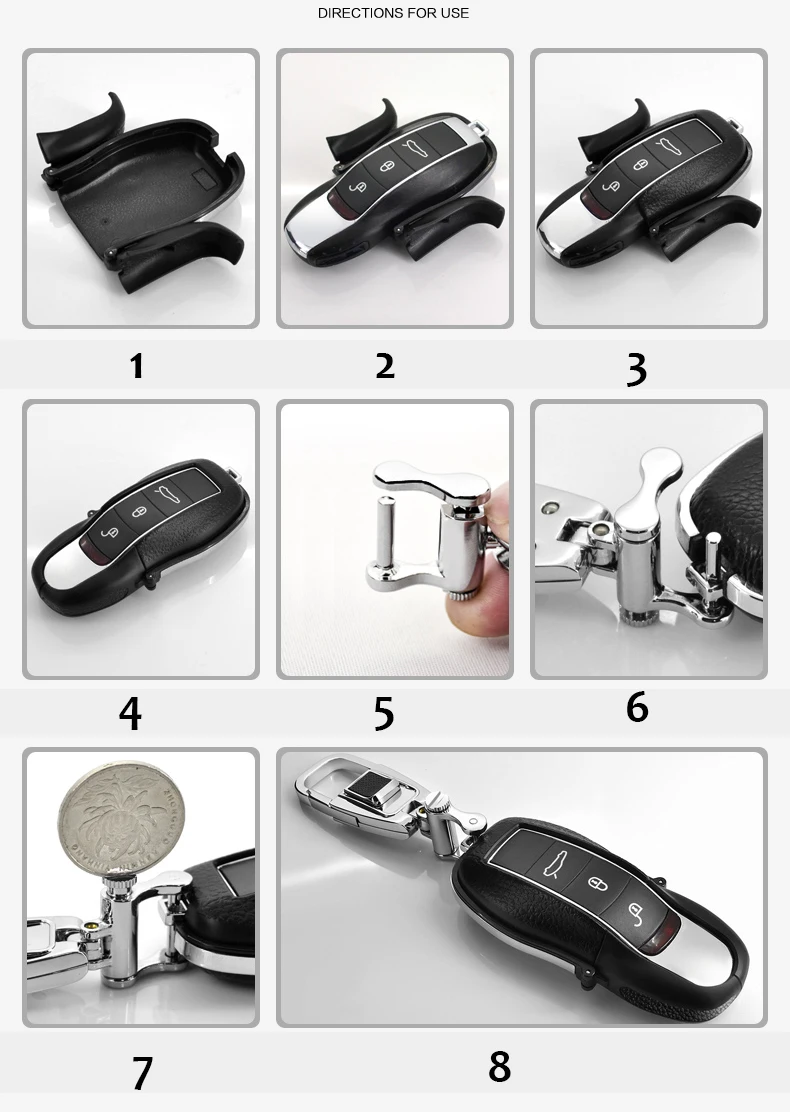 Couro de Vaca + Abs Chave do Carro Escudo para Porsche Chave para Porsche Shinman Case Proteger Macan Cayenne 911 Panamera 4s 22 Estojo de chaves p/ carro