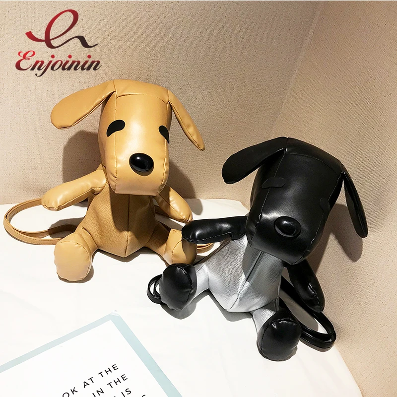 

Fashion Pu Leather Cute Puppies Design Zipper Lady Casual Shoulder Bag Backpack School Bag For Women Female Small Bag 3 Colors