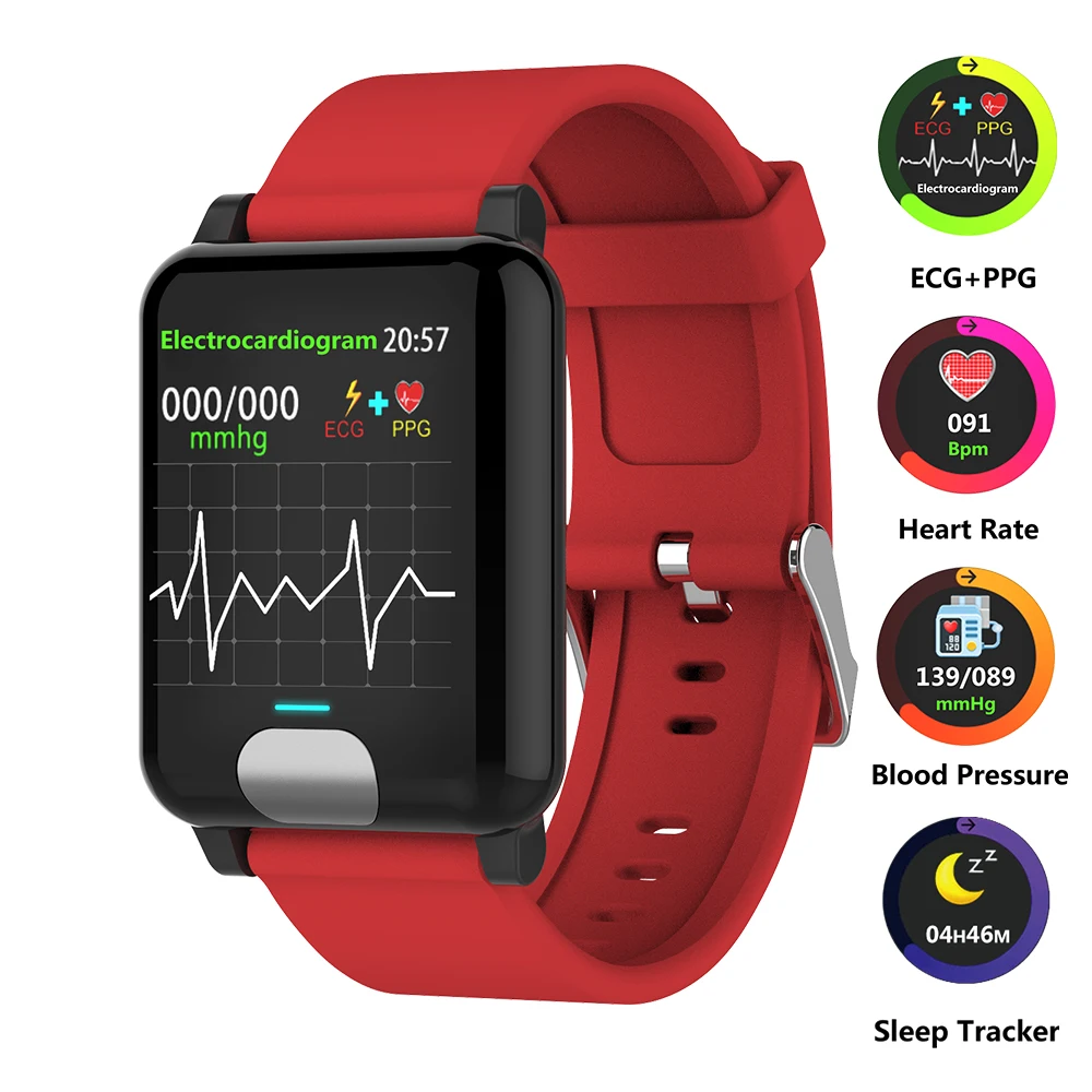 

Smart Watch Band Heart Rate Monitor ECG+PPG Fitness Tracker Blood Pressure Watch Smart Bracelet for IOS Android Watch Phone