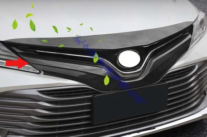 Для Toyota Camry украшение автомобиля углеродное волокно Стиль передняя решетка крышка центр сетка отделка