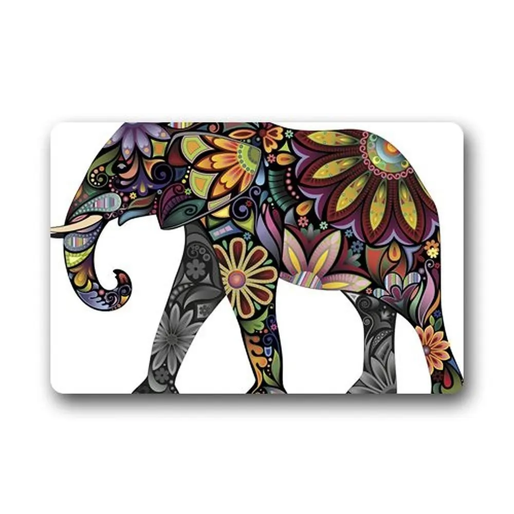 Heymat Elephant Aztec Floral Custom Door Mats Rug Indoor Outdoor House Doormat Mat Carpet For Living Room 23.6 L X 15.7 W | Дом и сад