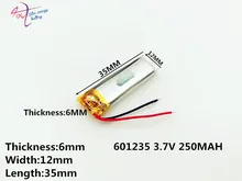 10 Pcs A Product Being 3.7v Lithium Battery 601235 061235 250mah Shadow Pen Video Recorder Transcript 37v Battery