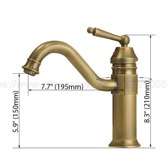 Single Handle Mixer Tap Bathroom & Kitchen Sink Water Faucet Antique Brass Rotable Basin Faucet Taps znf007