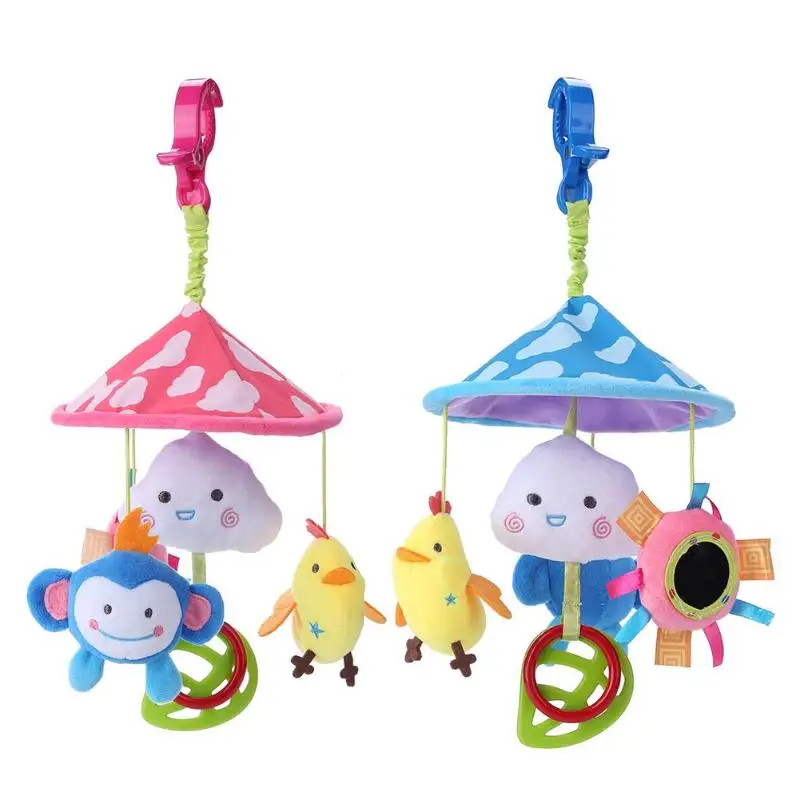 

Cartoon Baby Stroller Crib Pram Bed Hanging Toy BB Sound Music Plush Crib Rattles Mobiles Hand Bell Appease Soothing Wind Chimes