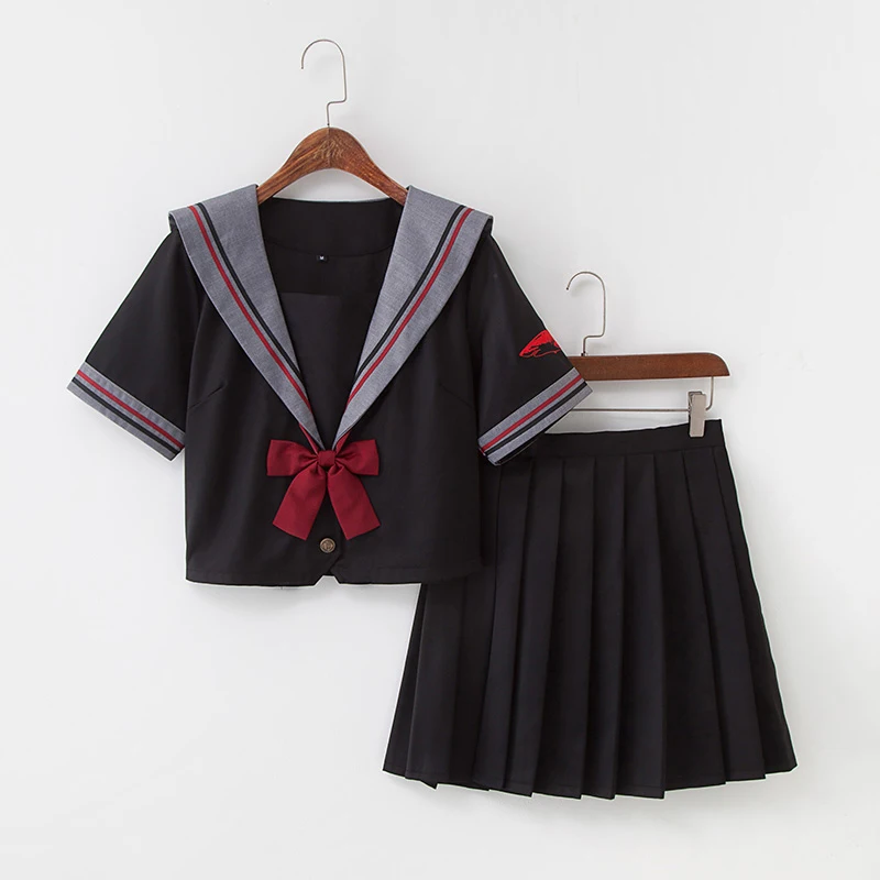 UPHYD Shark Armband Japanese School Uniforms High School Girls Deep