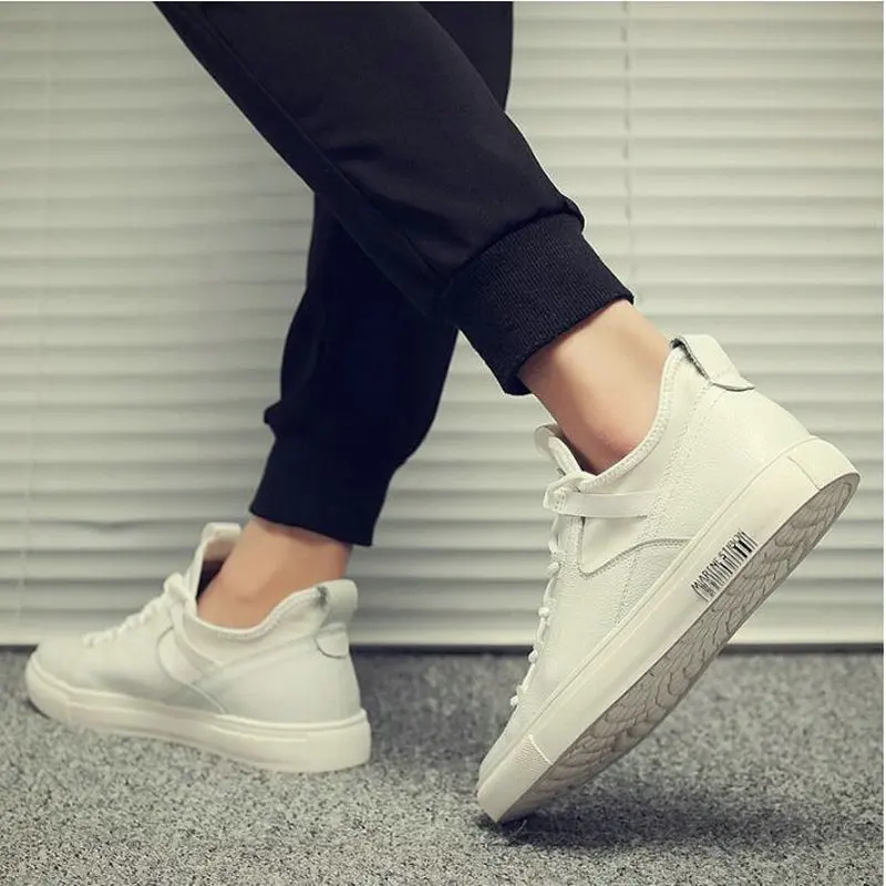 Cena Męskie czarne białe buty skórzane płaskie buty męskie gorąca sprzedaż mokasyny buty klasyczne wygodne męskie obuwie Plus rozmiar A52 06