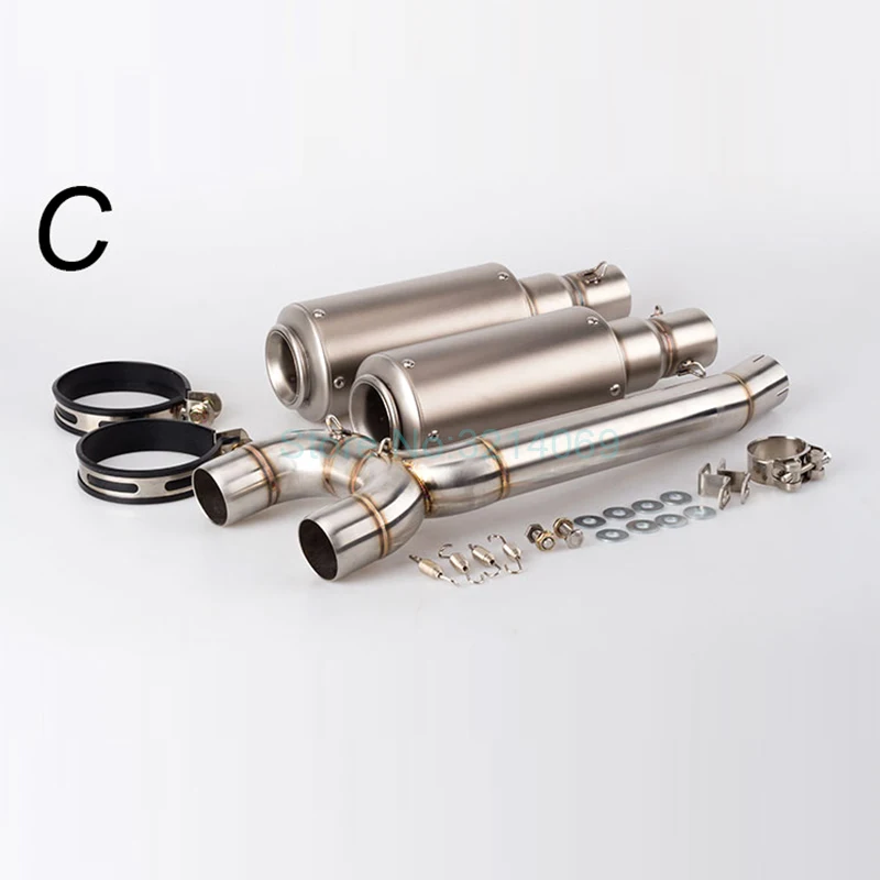 Universal entrada 51mm de la motocicleta tubo de Escape para FZ6S FZ600 FZ6 de fibra de carbono Moto escapar FZ6N silenciador con sistema de enlace de tubería
