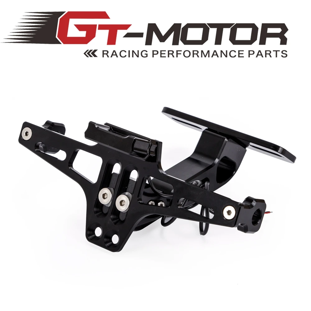 

Universal CNC Aluminum Motorcycle Rear License Plate Mount Holder with White LED Light for Honda