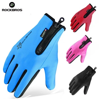 

ROCKBROS Fleece Thermal Skiing Ski Gloves Warmer Snowboard Gloves Touch Screen Cycling Bicycle Bike Gloves Winter Skiing Gloves
