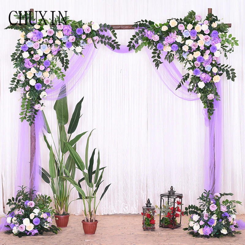 New Wedding Artificial Flower Background Layout Pre-function Area Sign-in  Desk Outdoor Wedding Simulation Flower Row Road Lead - Artificial Flowers -  AliExpress