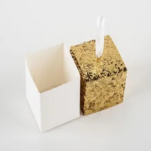 candy box bag chocolate paper gift package for Birthday Wedding Party favor Decor supplies DIY baby shower shiny golden Wh