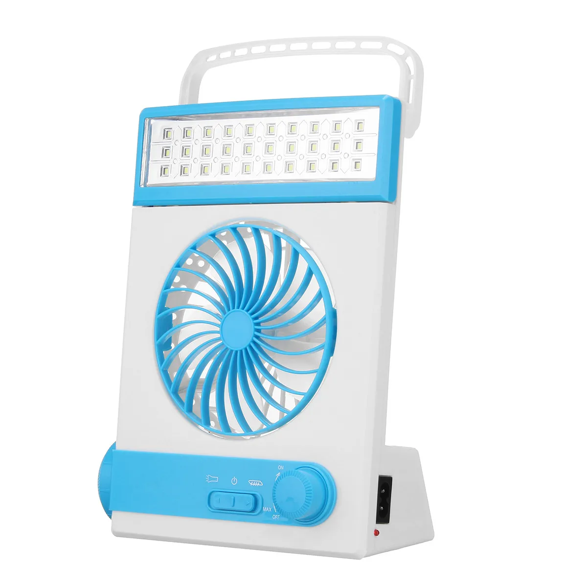 2 в 1 AC перезаряжаемый Солнечный воздухозаборник Вентилятор охлаждения светодиодный фонарь кулер для кемпинга Лето Мини Портативный прохладный вентилятор - Цвет: Синий